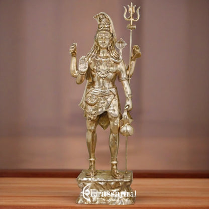 Brassaura™ Large Brass Lord Shiva Statue – Height 90 Inches & Weight 186 Kgs | Devotional Idol Online