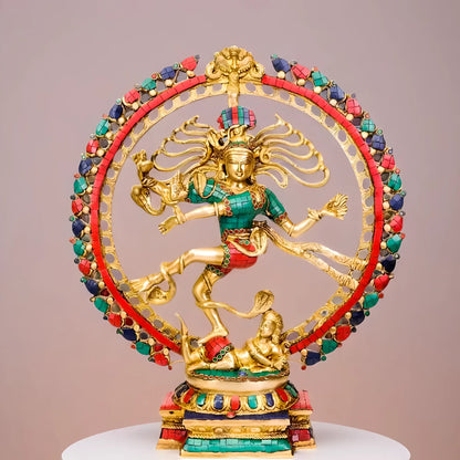 Brassaura™ Brass Lord Shiva Nataraja Statue | Handcrafted Cosmic Dance Idol | Height 20.5 Inches & Weight 10 Kgs