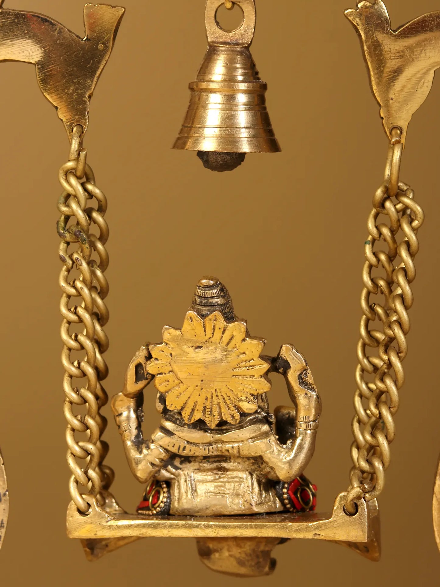 Brassaura™ Brass Lord Ganesha Jhula Idol | Height 14 Inches & Weight 2.69 kgs
