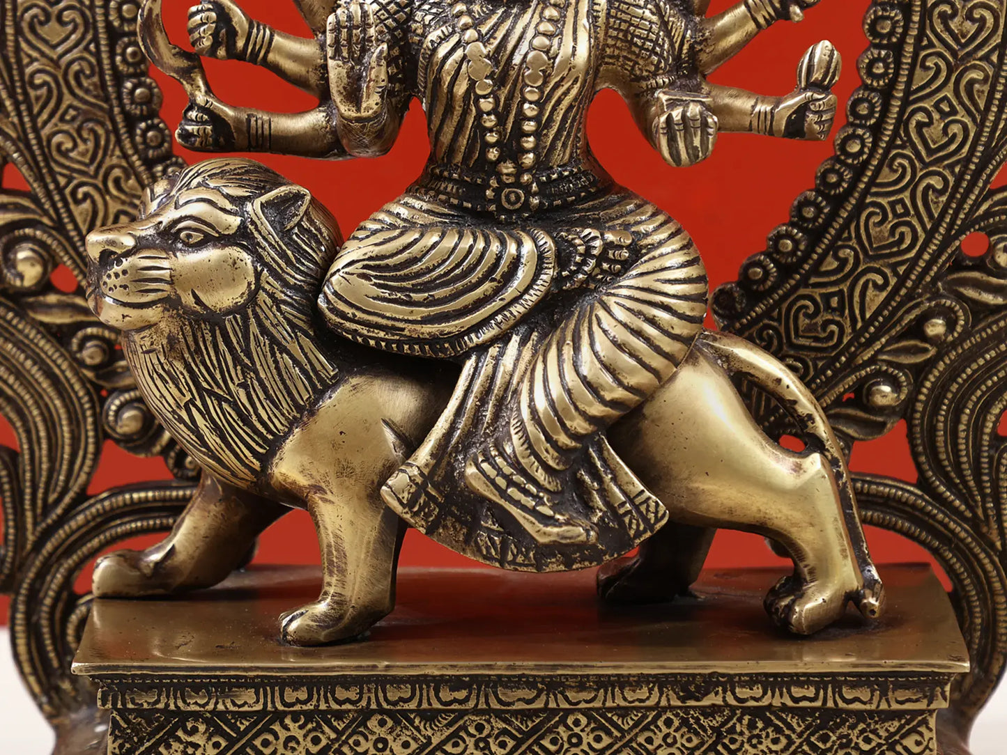 Brassaura® Brass Maa Durga Statue | Height 14.57 Inches & Weight 5.50 kg