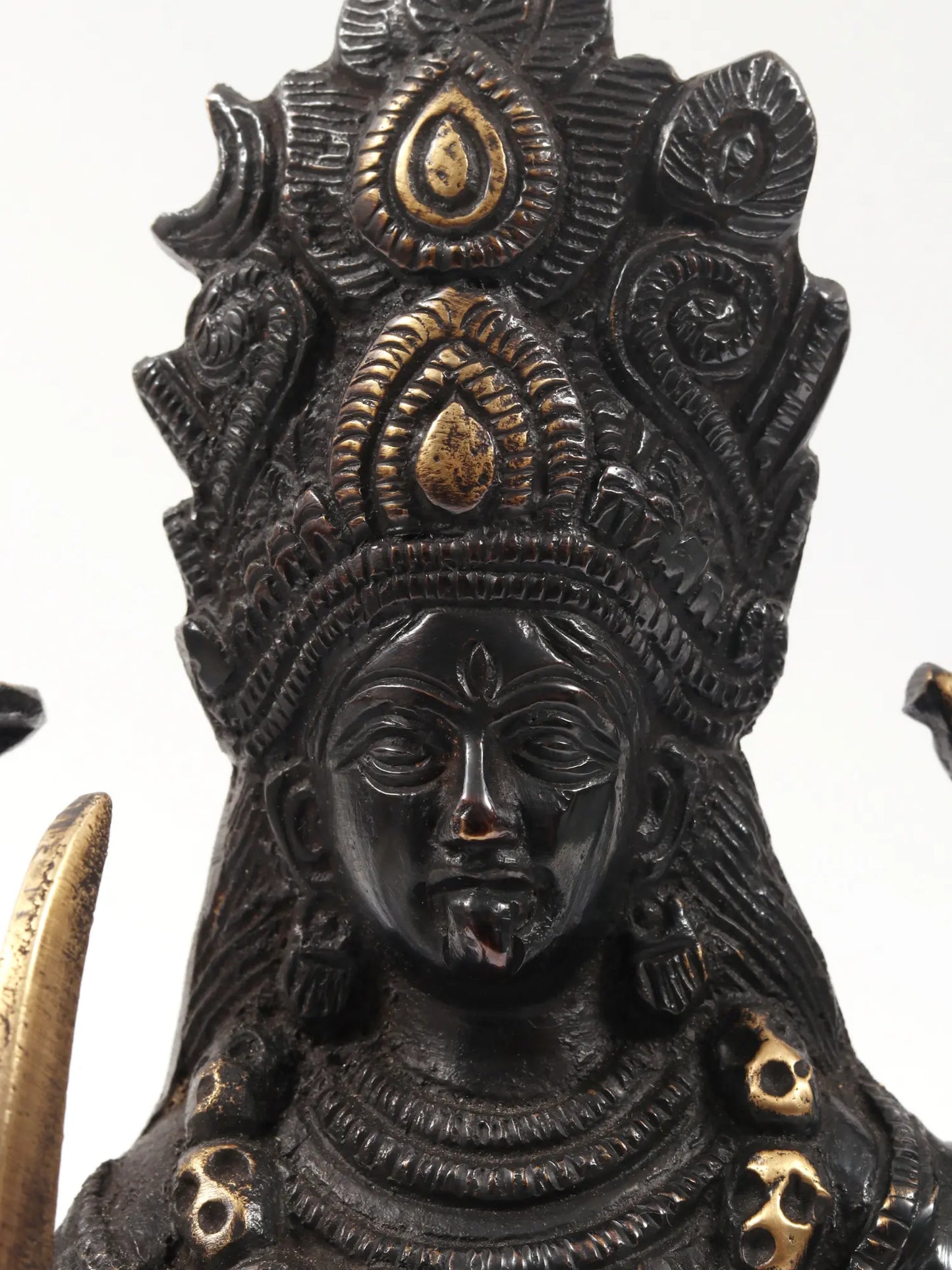 Brassaura® 10.5 Inch Goddess Kali Brass Sculpture | Sacred Handmade Home Idol