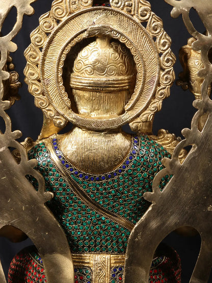 Brassaura™ Sitting Lord Ganesha Idol | Pure Brass with Intricate Detailing | Height 27 Inches & Weight 34.50 Kgs
