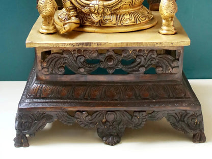 Brassaura® Brass Saraswati Statue | Height 20.47 Inches & Weight 13.53 kg