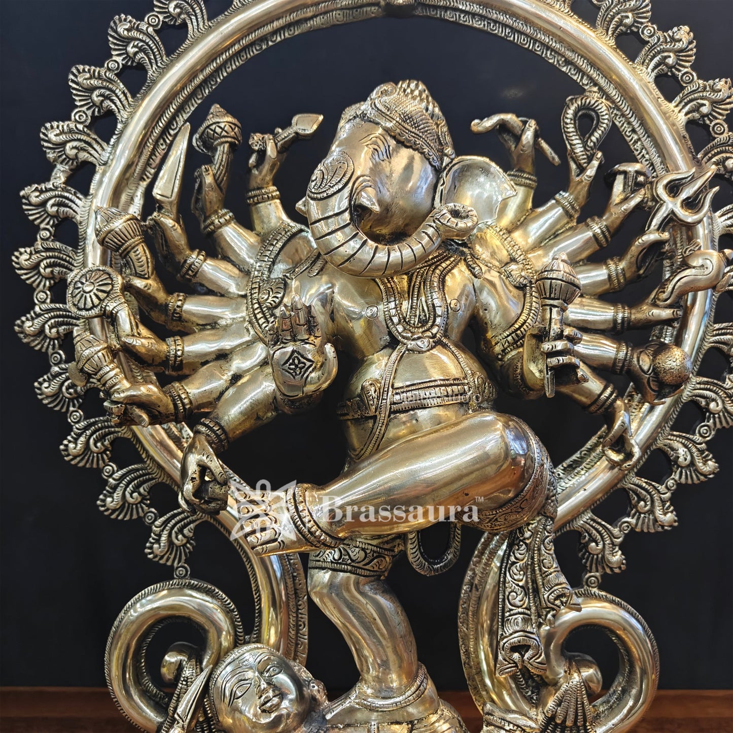 Brassaura™ Brass Natraj Ganesha Statue for Home and Decor | Weight 21 Kgs | Height 25 Inches