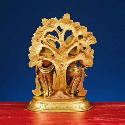 Brassaura® Brass Radha & Krishna Statue for Home Temple | Height 13.5 Inches