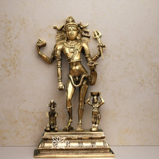 Brassaura™ Brass Bhikshatana Shiva Idol – Height 11 Inches & Weight 2.8 Kgs | Hindu Devotional Idol