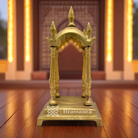 Brassaura™ Brass Temple Statue – Height 10.4 Inches & Weight 2.2 Kgs | Handcrafted Temple Sculpture