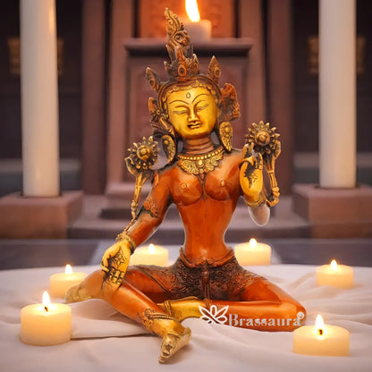 ब्रासौर™ तारा आइडल घर और सजावट के लिए | हस्तनिर्मित पीतल की मूर्ति | ऊंचाई 10 इंच और वजन 3.5 किलोग्राम
