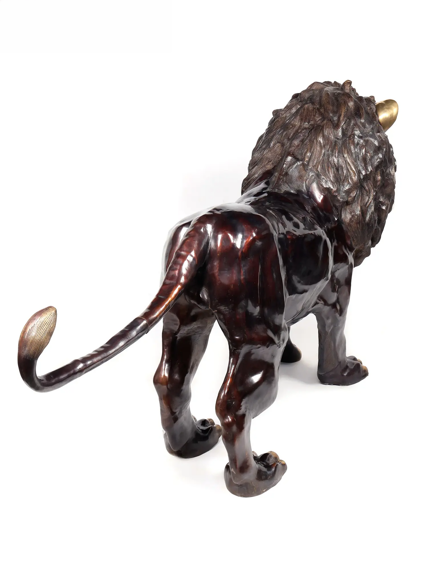 Brassaura® Majestic Lion Brass Sculpture | Pure Brass | Height 49 Inches & Weight 213.70 kgs