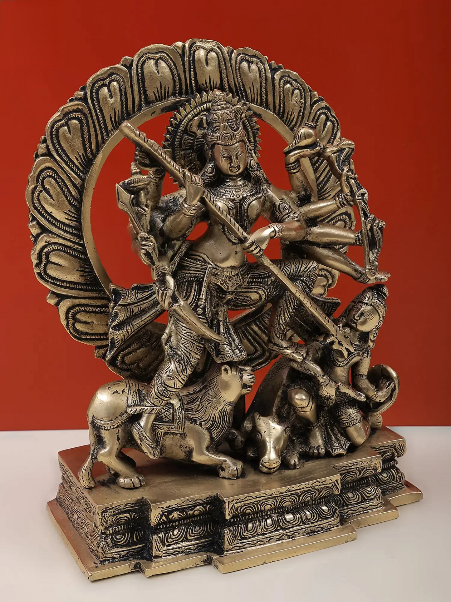 Brassaura® Brass Goddess Kali Statue | Height 12.5 Inches & Weight 7.30 kg