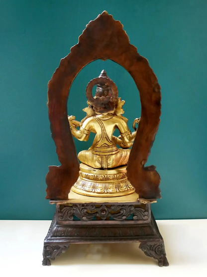Brassaura® Brass Saraswati Statue | Height 20.47 Inches & Weight 13.53 kg