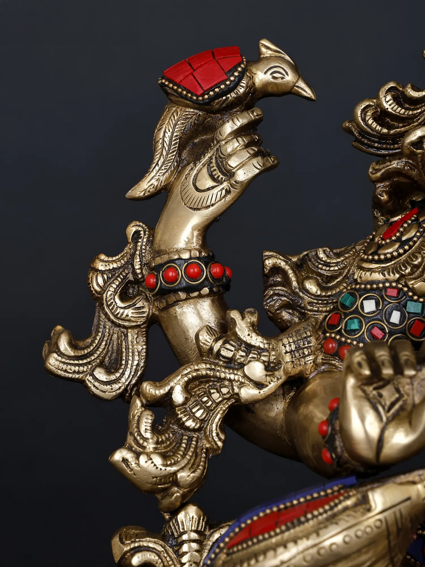 Weight 17.15 kg  SARASWATI   Brassaura® Large Brass Goddess Saraswati Statue | 16.93 Inches | 17.15 kg