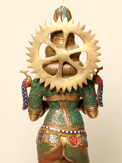 Brassaura® Brass Deep Lakshmi Statue | Height 50.98 Inches & Weight 50.28 kg