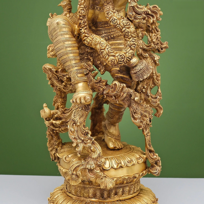 Brassaura® Brass Krishna Idol for Home Temple | Height 43 Inches