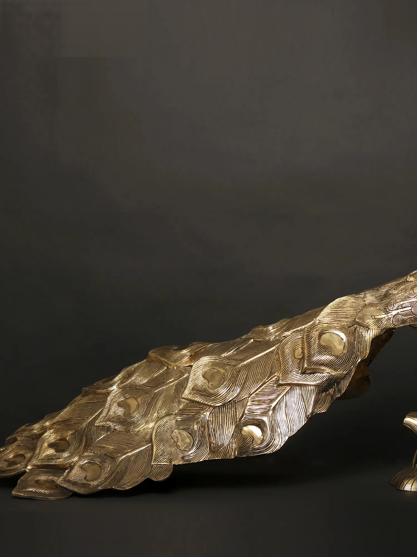 Brassaura® Brass Peacock Sculpture | Pure Brass | Height 24.6 Inches & Weight 23.45 kgs