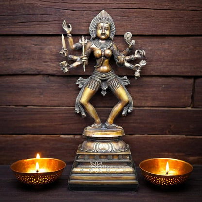 Brassaura™ Brass Bhairava Kali Maa Murti – Height 23.5 Inches & Weight 14 Kgs | Spiritual Hindu Idol