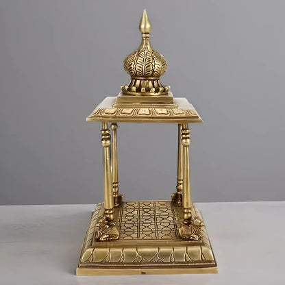 Brassaura™ Brass Temple Statue – Height 14.4 Inches & Weight 4.3 Kgs | Meditation & Worship Space Accent