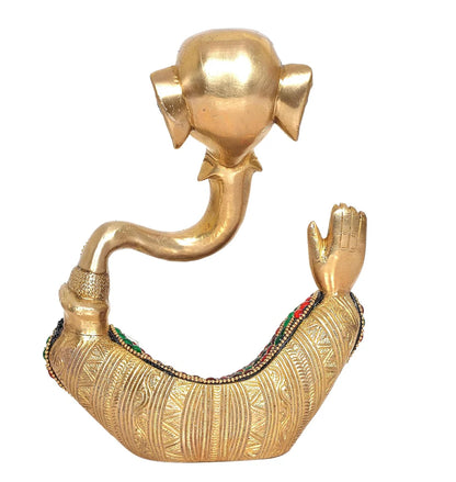ब्रासोरा® वृंदावन वेणुगोपाल कृष्ण पीतल की प्रतिमा मोर के साथ | एंटीक नीला और सुनहरा रंग | ऊँचाई 20 इंच