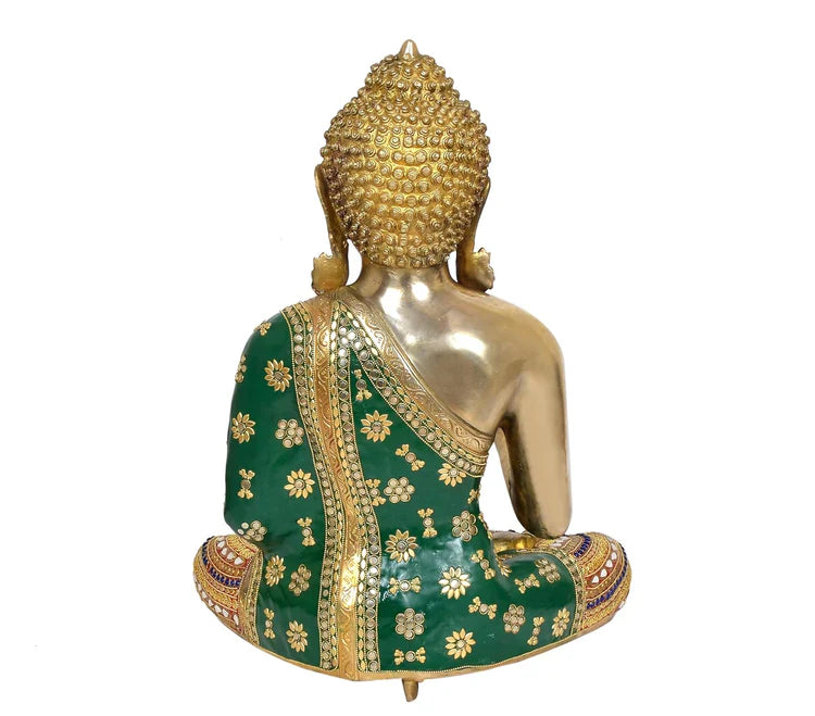 Brassaura® Brass Standing Buddha Idol in Abhaya Mudra | Height 20 Inches