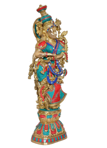 Brassaura® Brass Radha Rani Statue | Height 29 Inches
