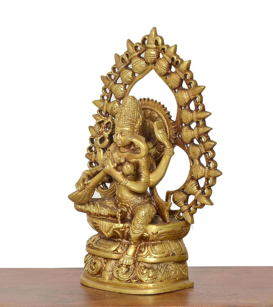 ब्रासोरा® वृंदावन वेणुगोपाल कृष्ण पीतल की प्रतिमा मोर के साथ | एंटीक नीला और सुनहरा रंग | ऊँचाई 20 इंच