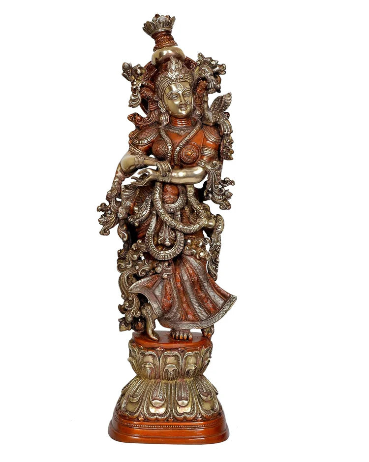 Brassaura® Brass Radha Rani Idol | Height 29 Inches