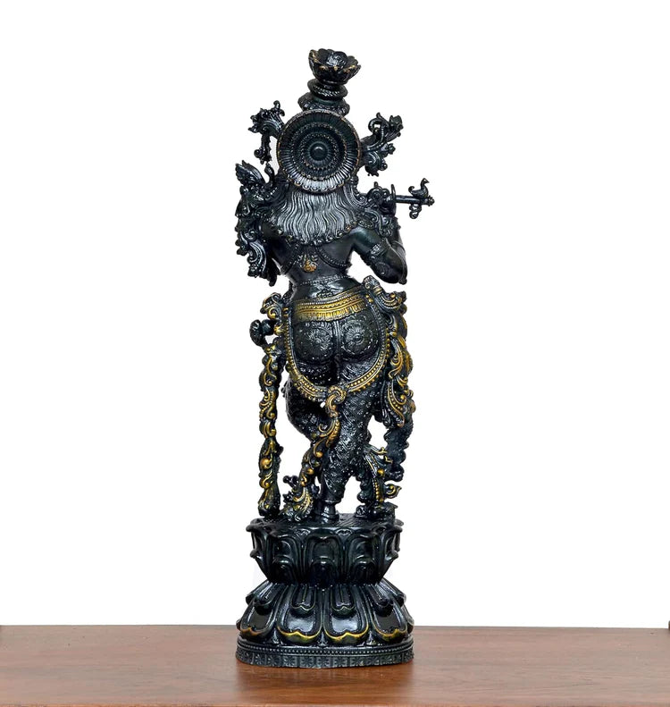 Brassaura® Brass Lord Krishna Figurine | Height 12 Inches