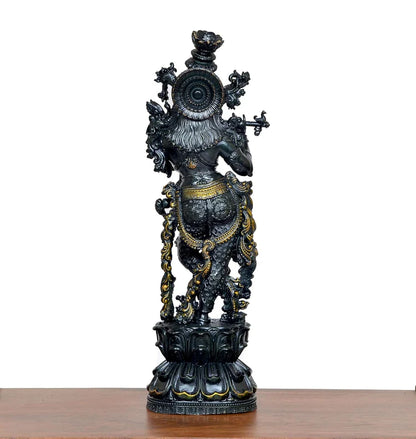 Brassaura® Brass Lord Krishna Figurine | Height 12 Inches
