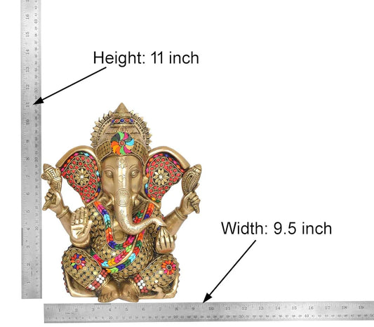 Brassaura® Brass Lord Ganesha Statue | Height 11 Inches