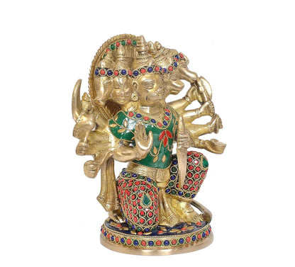 Brassaura® Brass Panchmukhi Hanuman Idol | Height 9 Inches