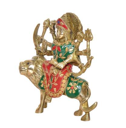 Brassaura® Brass Durga Maa Statue | Height 7 Inches