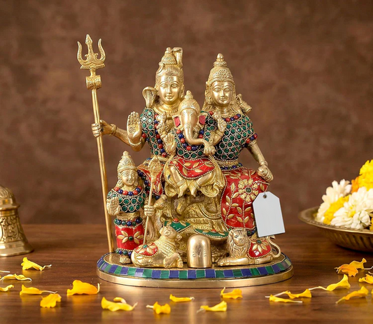 Brassaura® Brass Shiv Parivar Idol | Height 10 Inches