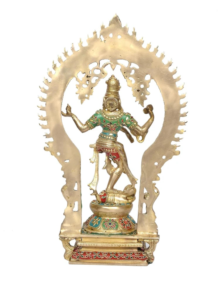Brassaura® Brass Natraj Lord Shiva Dancing Idol | Height 17.5 Inches