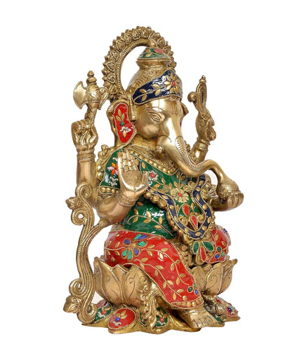 Brassaura® Brass Lord Ganesha Statue | Height 13 Inches