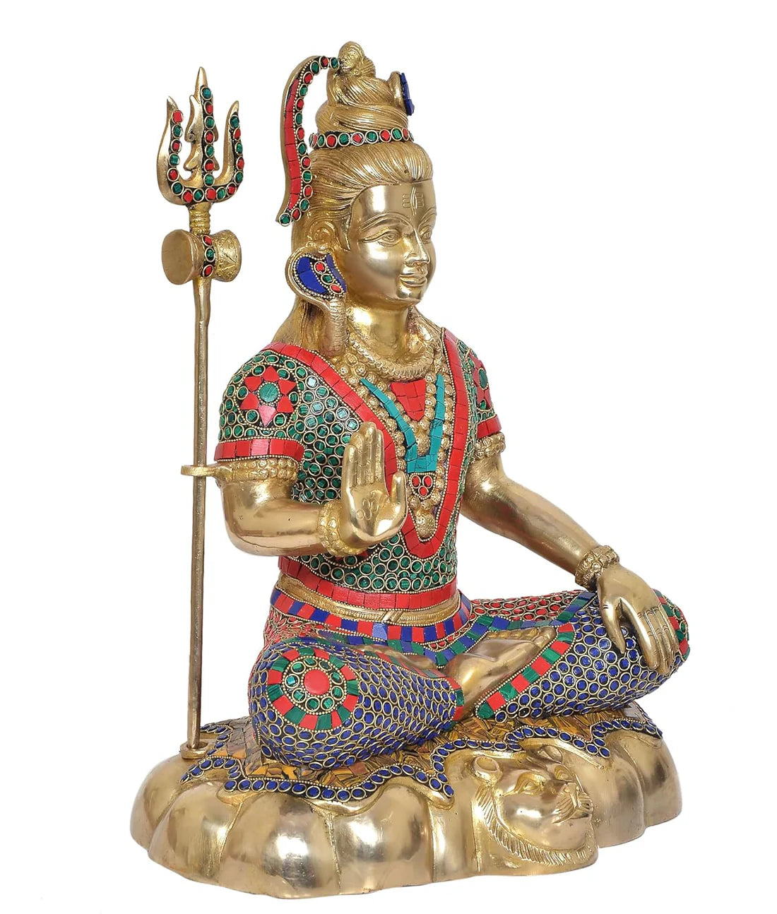 Brassaura® Brass Lord Shiva Statue (Shiv Ji Murti) | Height 17.5 Inches