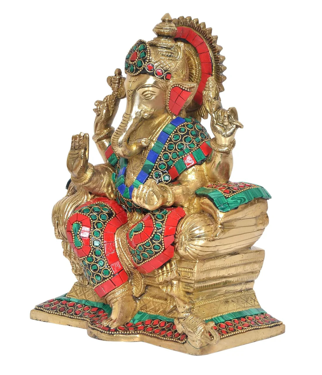 ब्रासोरा® वृंदावन वेणुगोपाल कृष्ण पीतल की प्रतिमा मोर के साथ | एंटीक नीला और सुनहरा रंग | ऊँचाई 20 इंच