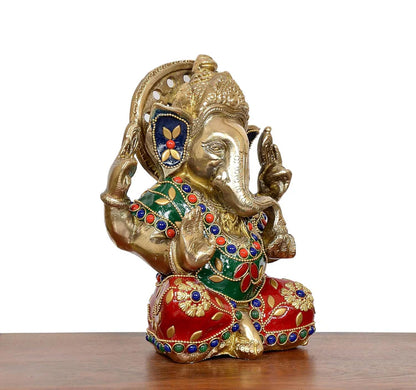 Brassaura® Brass Ganesha Statue | Height 7 Inches