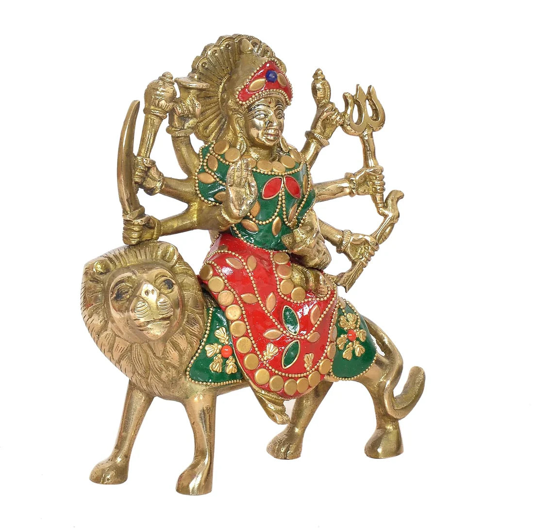 Brassaura® Brass Durga Maa Statue | Height 7 Inches