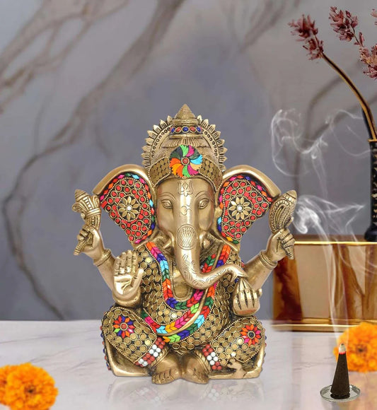 Brassaura® Brass Lord Ganesha Statue | Height 11 Inches