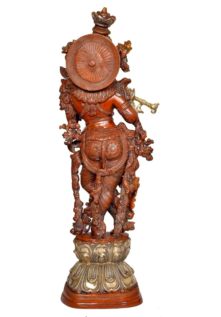 Brassaura® Brass Krishna Statue | Height 29 Inches