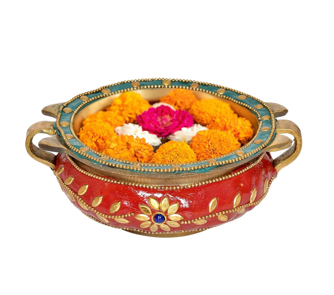 ब्रासोरा® वृंदावन वेणुगोपाल कृष्ण पीतल की प्रतिमा मोर के साथ | एंटीक नीला और सुनहरा रंग | ऊँचाई 20 इंच