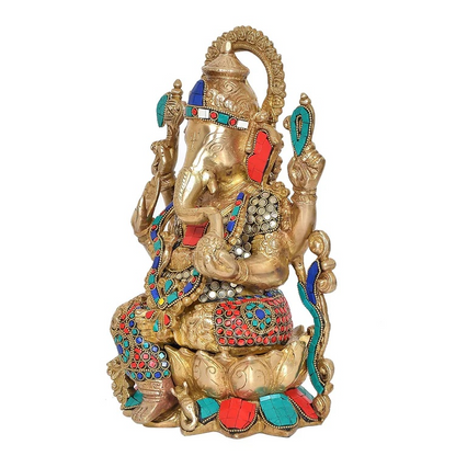 ब्रासोरा® वृंदावन वेणुगोपाल कृष्ण पीतल की प्रतिमा मोर के साथ | एंटीक नीला और सुनहरा रंग | ऊँचाई 20 इंच
