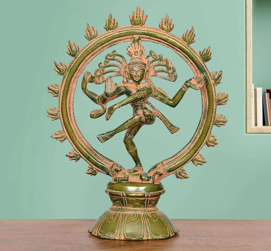 Brassaura® Brass Natraj Lord Shiva Statue | Height 9 Inches