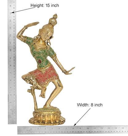 Brassaura® Brass Shiv Parvati Dancing Statue | Height 15 Inches