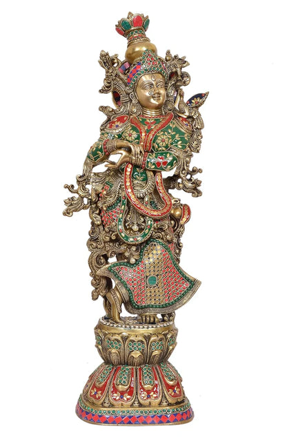 Brassaura® Brass Radha Statue | Height 29 Inches