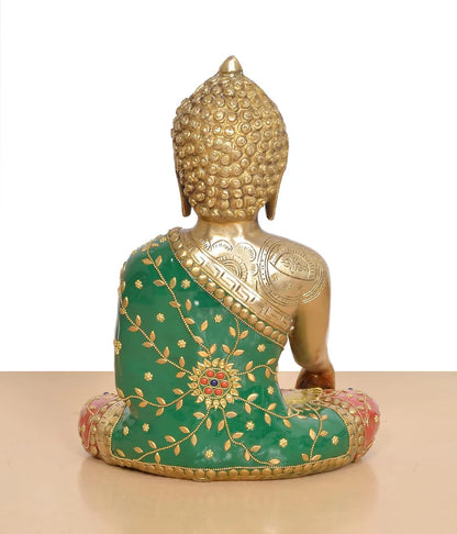 ब्रासोरा® वृंदावन वेणुगोपाल कृष्ण पीतल की प्रतिमा मोर के साथ | एंटीक नीला और सुनहरा रंग | ऊँचाई 20 इंच