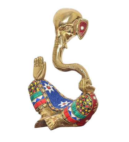 Brassaura® Brass Modern Ganesha Statue | Height 8 Inches