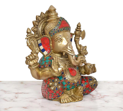 Brassaura® Brass Ganesha Idol | Height 9.5 Inches