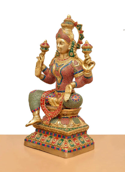 Brassaura® Brass Goddess Lakshmi Idol | Height 29 Inches