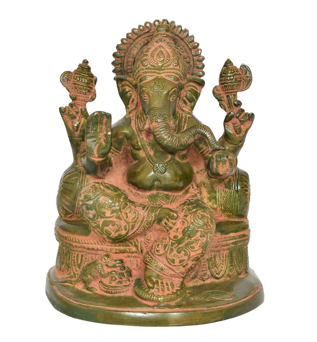 ब्रासोरा® वृंदावन वेणुगोपाल कृष्ण पीतल की प्रतिमा मोर के साथ | एंटीक नीला और सुनहरा रंग | ऊँचाई 20 इंच